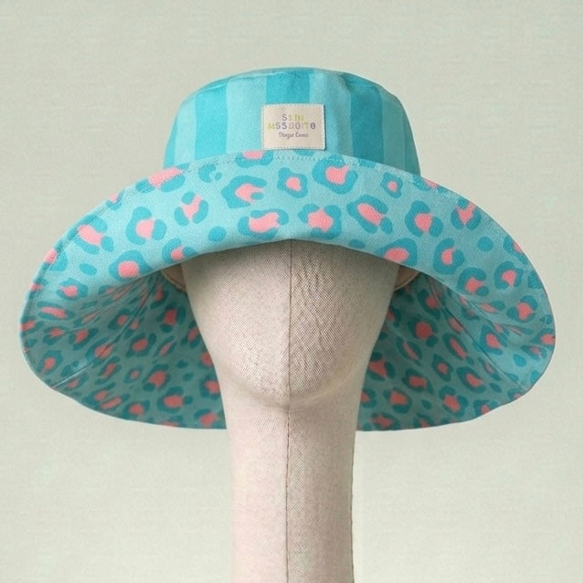 Gorro Reversible LEO celeste-rosa