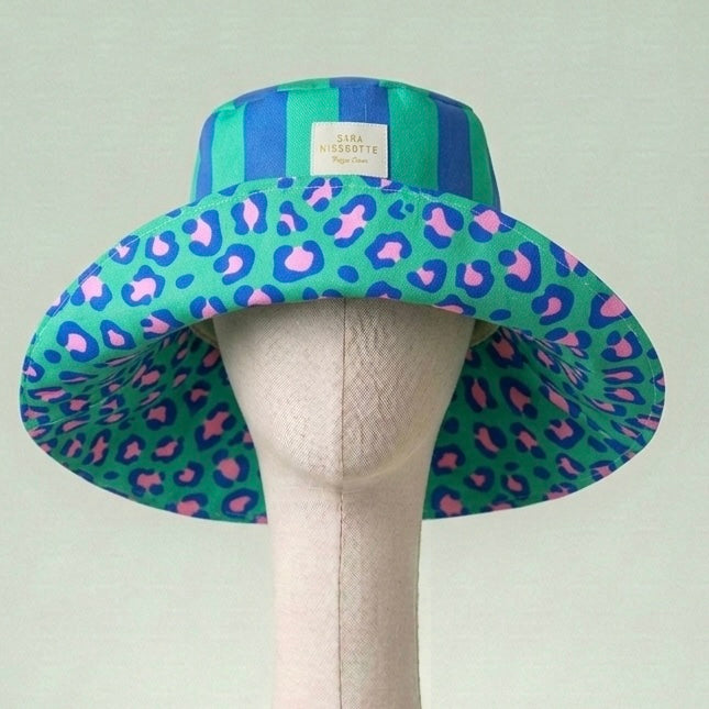 Gorro Reversible LEO azul/verde-rosa