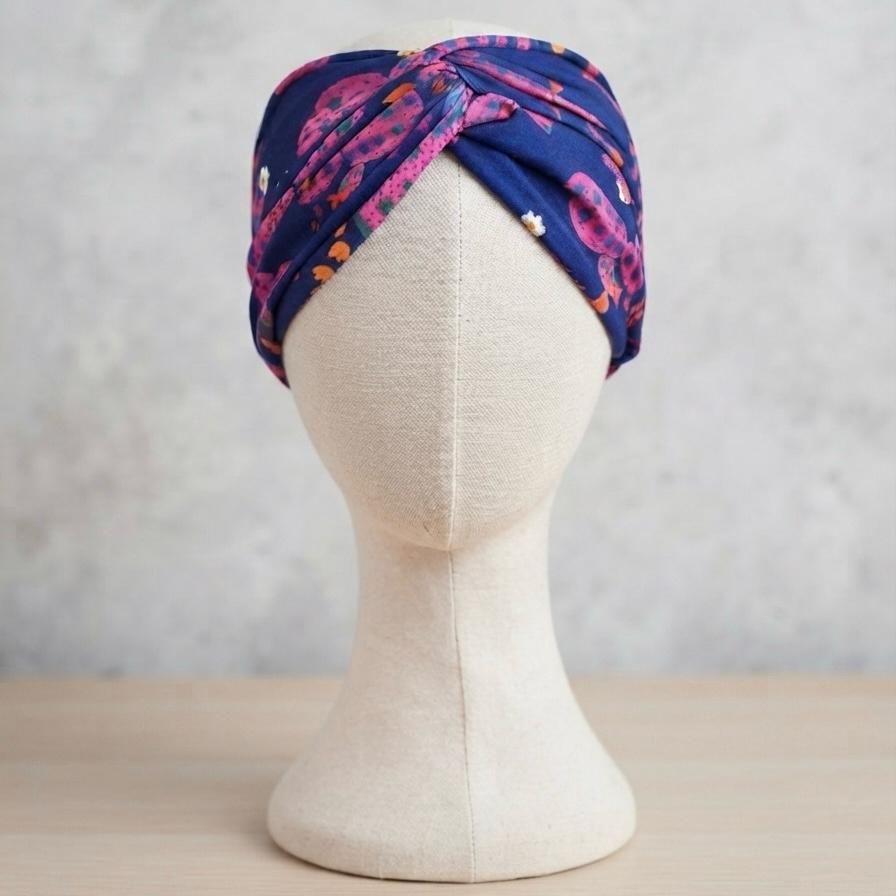Turbante #1 - Cactus azul/rosa